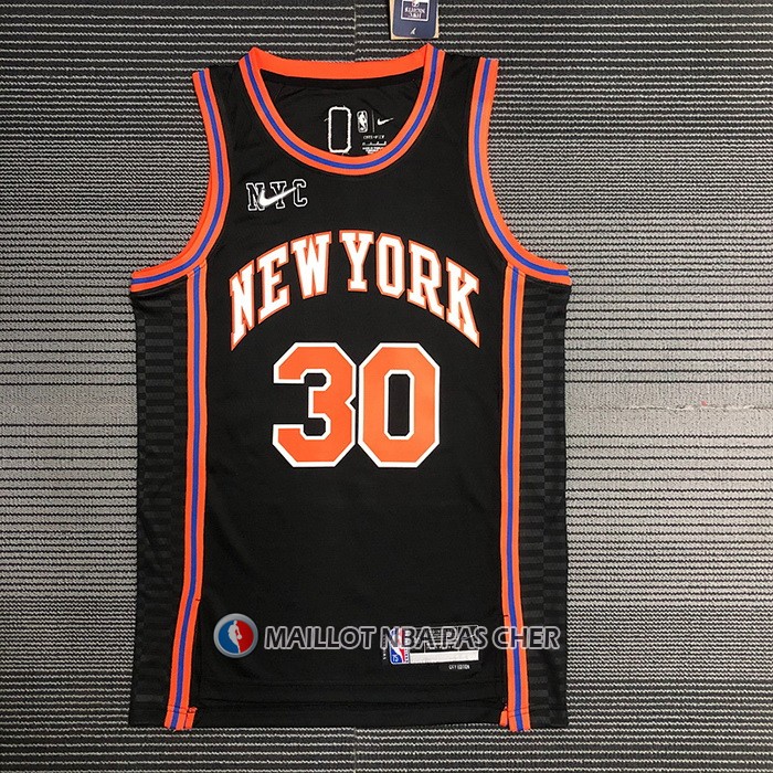 Maillot New York Knicks Julius Randl NO 30 Ville 2021-22 Noir